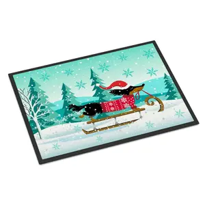Carolines Treasures VHA3030MAT 18 x 27 in. Merry Christmas Dachshund Indoor or Outdoor Mat