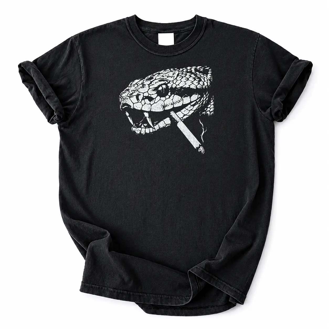 Vintage Smoking Snake Head Vintage Graphic T Shirts Women, Soft Cotton Retro-Print Unisex T-Shirt, Grunge Dark Aesthetic Reptile Retro Print Tee, Unisex Suitable For Daily Wear With Short Sleeves,Comfortable Washable T-shirt Suitable for all seasons.