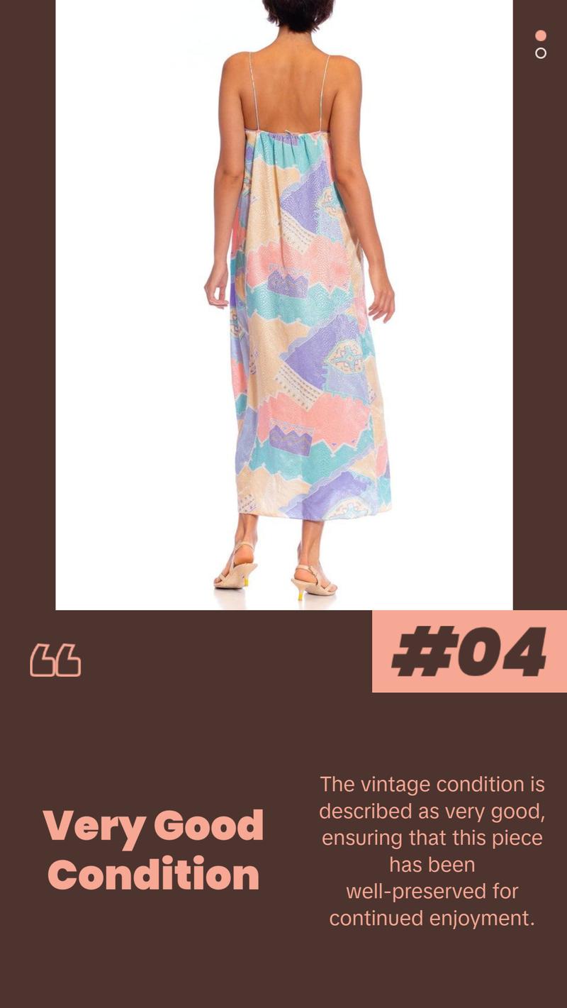 1980S MARY MCFADDEN Multicolor Pastel Polyester Jacquard Dress
