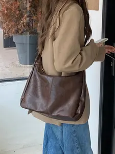 Meleand Vintage Crossbody Bag for Women, Trendy Korean Style Tote Bag, Versatile Large Capacity Shoulder Bag, Fashionable Daily Use, Casual Crossbody Bag, Hobo Crossbody Bag, Vintage Crossbody Purses, Fashionable Bags