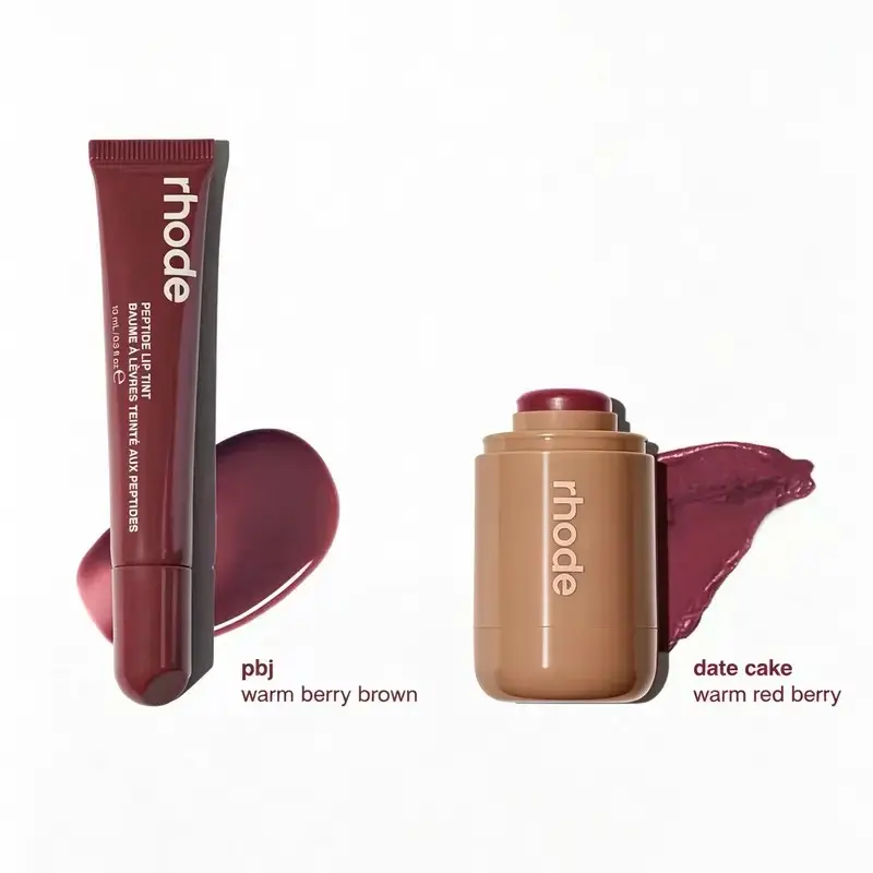 rhode Peptide Lip Tint & Blush Stick 2-Piece Makeup Set,Natural Buildable Color Long Lasting, Travel Size for DailyMakeup