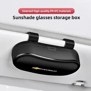 Car Glasses Box Car Sunglasses Holder Sun Visor Storage box For Chevrolet Corvette Montana TrailBlazer Silverado Traverse Camaro Suburban Equinox Bolt Cruze Malibu Colorado Trax SS Spark Captiva Onix Spin Impala Cobalt
