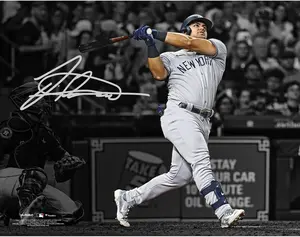 Jasson Dominguez New York Yankees Autographed 11" x 14" Home Run Spotlight Photograph - Fanatics Authentic Certified