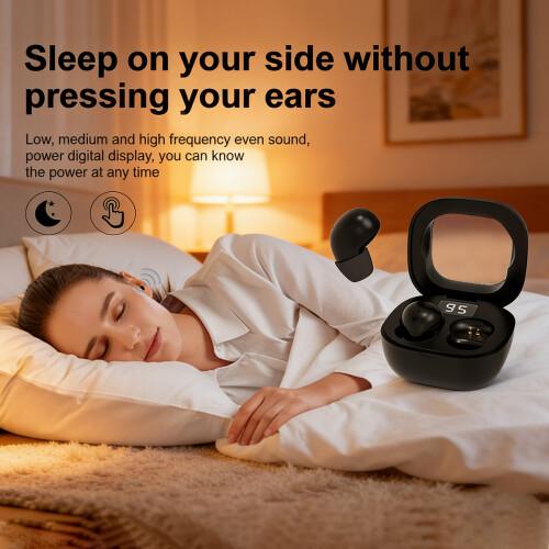 Mini Bluetooth Sleep Earbuds, Ultra Thin Invisible In Ear Wireless Earphones, Bluetooth 5.3 HiFi Stereo Noise Reduction Headphones for Side Sleeping Sport Gaming Mini Bluetooth Sleep Earbuds, Ultra Thin Invisible In Ear Wireless Earphones, Bluetooth 5.3 HiFi Stereo Noise Reduction Headphones for Side Sleeping Sport Gaming