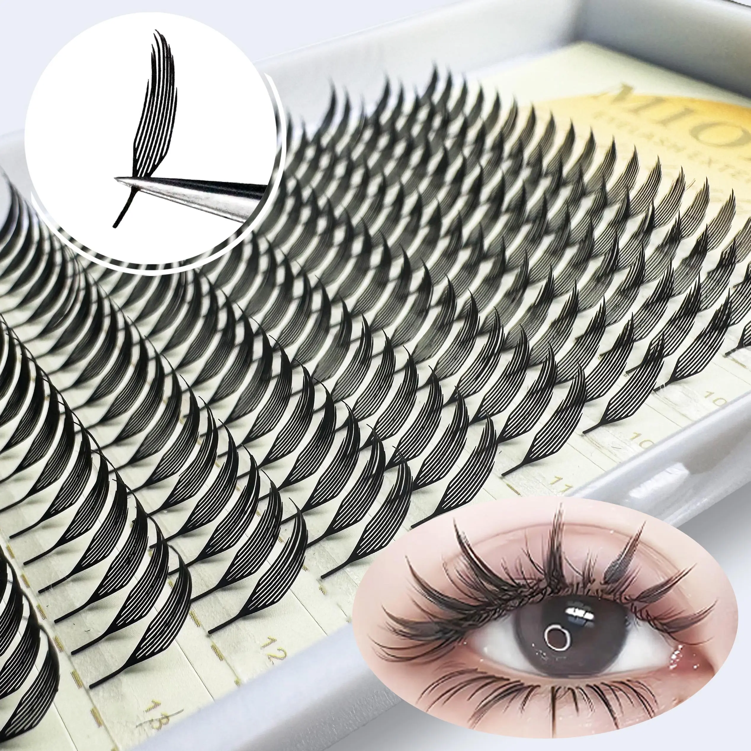 Anime Spire Eyelash Extension Feather Shape C/D Curl Premade Fans Tower Lashes Soft Lightweight Manga Effect False Lashes Makeup 2026 New