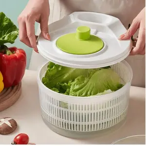 Large 5L Salad Spinner for Kitchen Use Vegetable Dryer Colander with Detachable Bowl and Strainer for Fast Drying of Salad Ingredients and Veggies