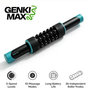 【Father's Day Gift】GENKI MAX Handheld Electric Rolling Deep Tissue Massager, 5-Speed Rotation & 10 Custom Massage Modes, Ultra Long Lasting Battery For Full Body Neck Back Leg Muscle Relaxation & Post Workout Soreness Relief summerwins