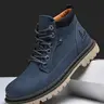 Men's Fashionable Solid Color Lace Up Work Ankle Boots, Nonslip Work Shoes, Versatile Work Shoes, Casual Comfortable Non-slip Boots for Outdoor, Male All-match Round Toe Shoes for Daily Wear, Workboots Footwear