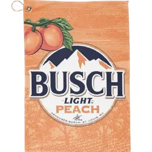 Busch Light Peach Style Golf Towel, Microfiber Golf Towel with Clip, Absorbent Hilarious Golf Towel Golf Gift for Clubs and Balls