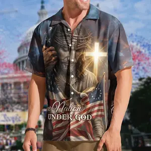 USA 250th Anniversary Hawaii Shirt, 1776-2026 One Nation Under God Button Down, America Celebrating 250 Years Shirt