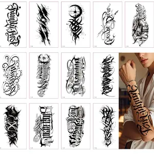 14-Sheet Multi-Pack Waterproof Fake Temporary Tattoo Arm Stickers, Clear Floral Half Sleeve Body Art for Adults (All Skin Types) - Beauty & Personal Care Body Makeup