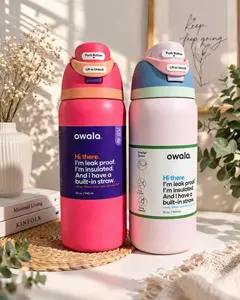 Owala Insulated Travel Water Bottle with Handle Flip Lid Leakproof