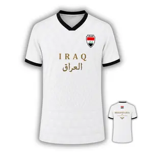Iraq Soccer Jersey, Custom Name Number Mesh V-Neck Shirt Youth Adult Fan Gift