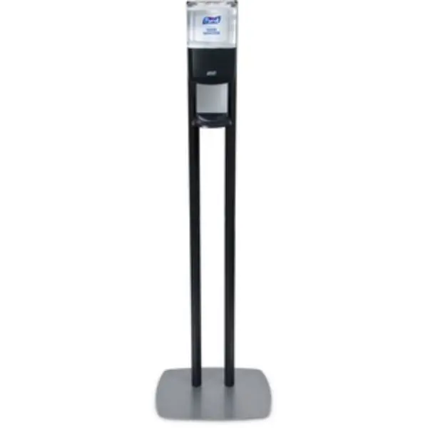 Purell GOJ7216-DS ES6 Sturdy ABS Plastic Freestanding Hand-Operated Soap Dispenser Floor Stand, Low Profile, Lightweight, Movable, Gray, ADA-Compliant for High Traffic Restaurants, Halls