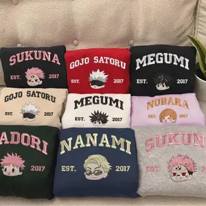 Jujutsu Kaisen Embroidered Sweatshirt, Anime Jujutsu Kaisen Sweatshirt, Anime clothing, Anime Gift, Sweatshirt, Gift For Fan Anime