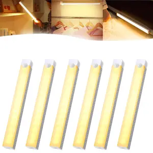 LED Under Cabinet Lights,Motion Sensor Night Light Indoor, USB Rechargeable Light,Magnetic Installation Dimmable Lights for Kitchen,Wardrobe,Pantry, Closet,Bathroom,Stairs,Sink Cabinet,Garage