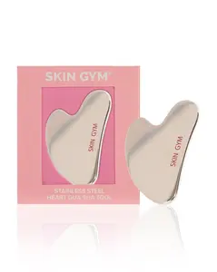 Skin Gym Cryo Stainless Steel Sculpty Heart Gua Sha Tool for Cooling Contouring & Soothing Facial Massage with Hypoallergenic Design for Radiance & Smooth Skin