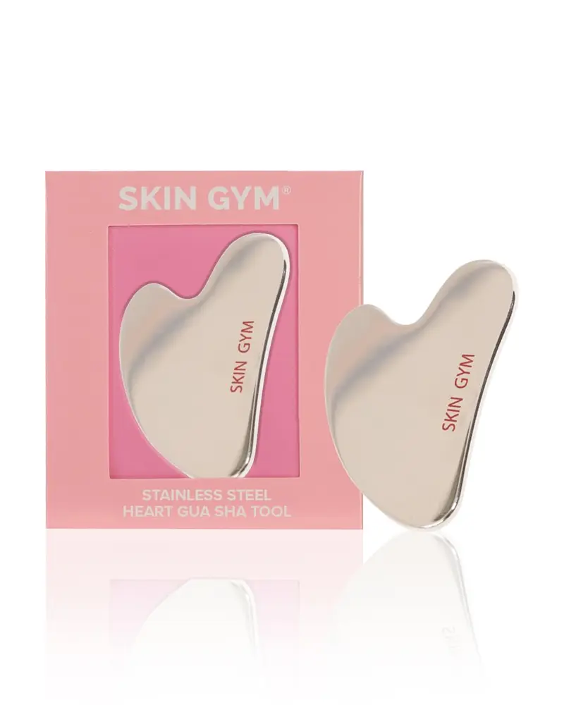 Skin Gym Cryo Stainless Steel Sculpty Heart Gua Sha Tool for Cooling Contouring & Soothing Facial Massage with Hypoallergenic Design for Radiance & Smooth Skin