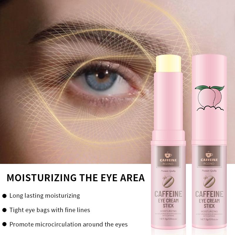 [4 sticks in 1]ROZINO Caffeine Eye Cream Stick - Moisturizing Hydration for All Skin Types, Compact & Convenient Eye Area Care