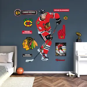 Connor Bedard - RealBig Slapshot Collection - Official NHL - Chicago Blackhawks - Reusable Vinyl Wall Decals