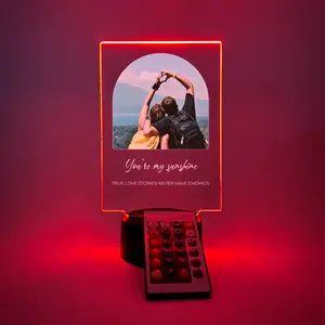 Personalized Arch Style Photo Display Stand with Black Base – Multi Color Custom Picture Gift for Desk, Shelf, Table, Memorial, Couple, Family, Anniversary Decor Frames Room