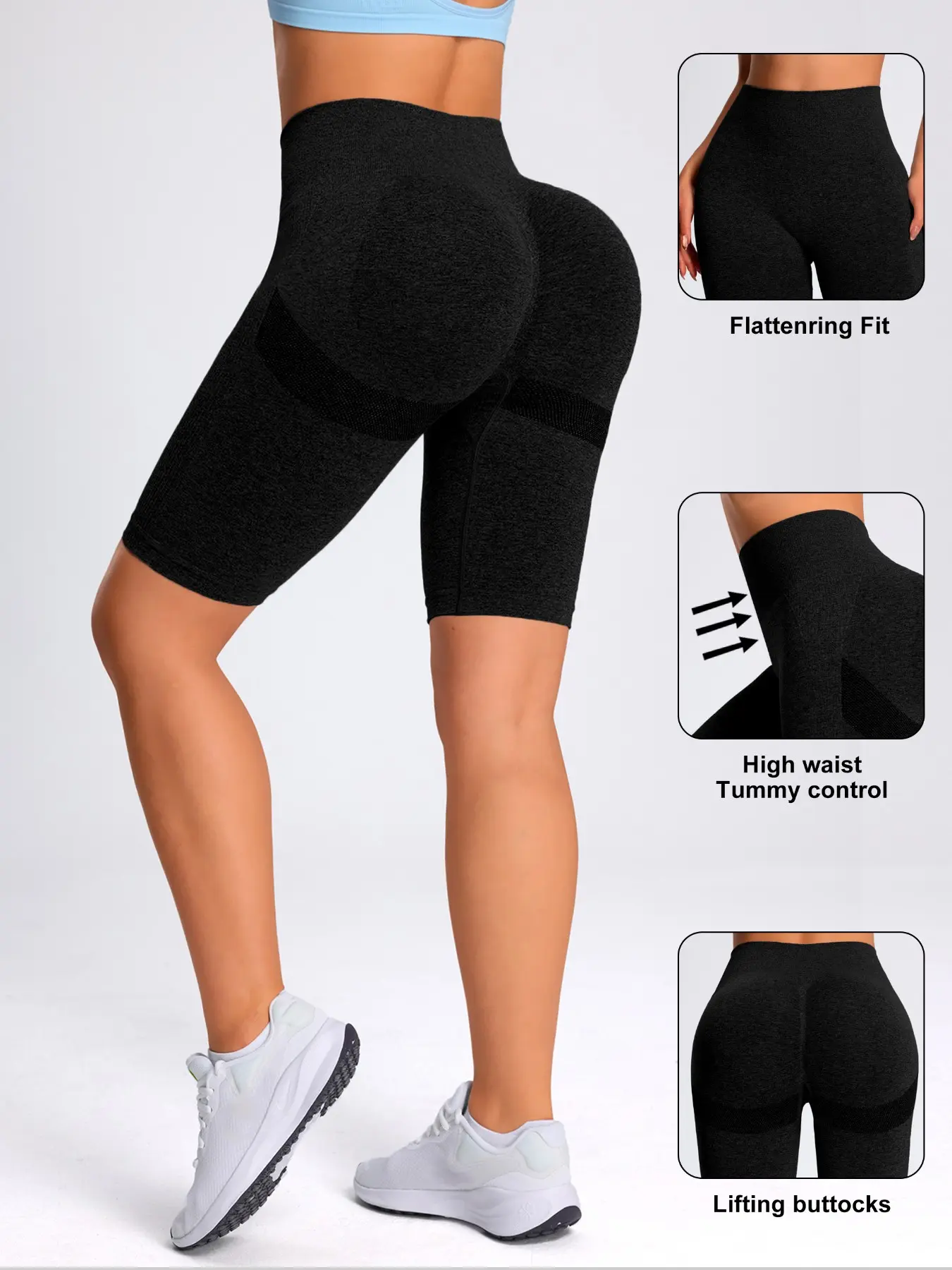 Women's High-Waisted Seamless Pants, Tummy Control, Sporty Style, Moisture Wicking, Comfortable Everyday Wear, Ideal for Hiking & Cycling