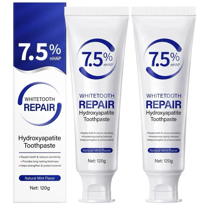 2-Pack Hydroxyapatite Toothpaste, Remineralizing Healthy Essential Care Toothpastes for Enamel Protection, Tooth Strengthening, Gentle Mint Fresh Breath, Daily Oral Care Supplies