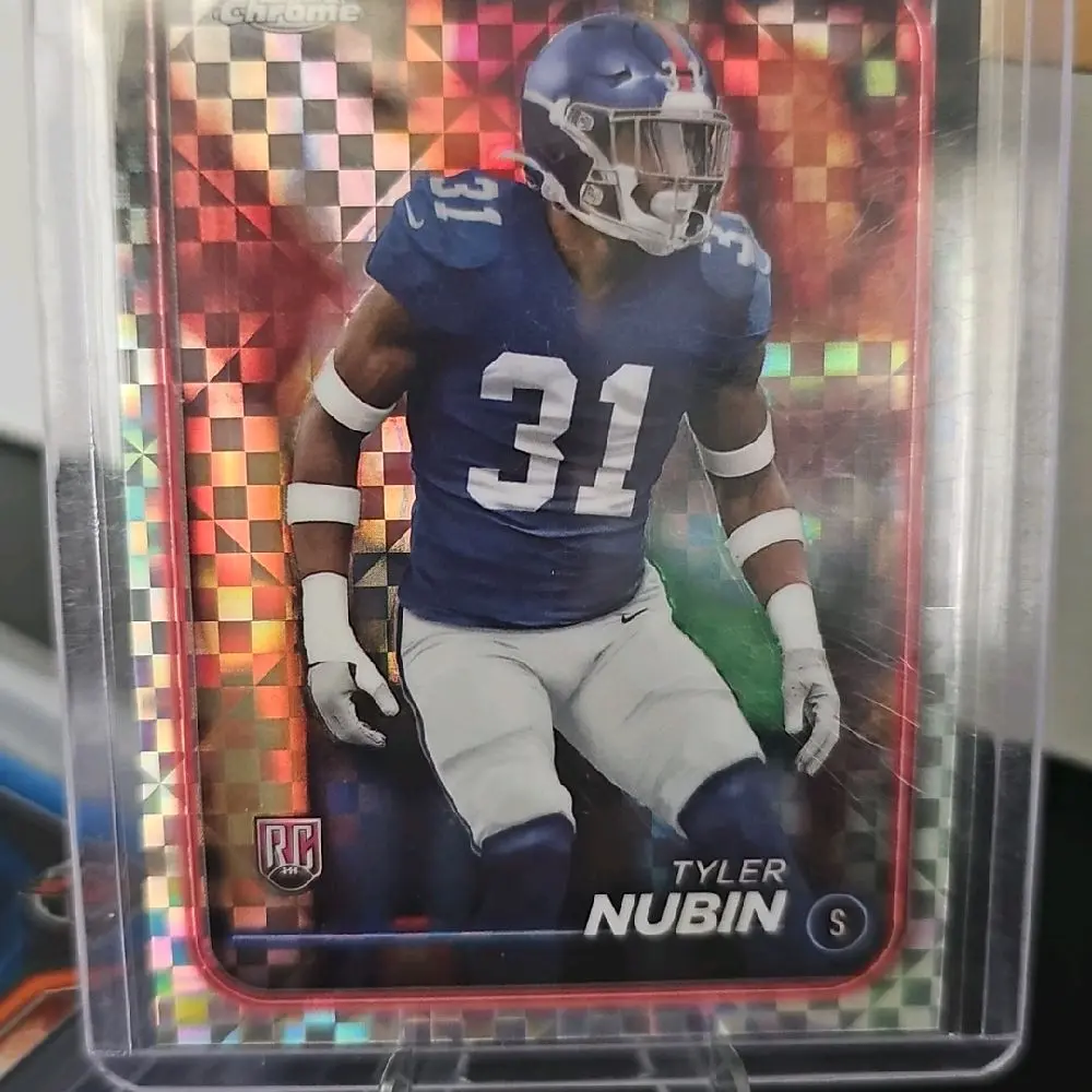 Tops AMD Panini Football Cards 2024 Tyler Nubin RC Chrome Card Number 31, Xavier  Worthy  amd Stephon Diggs amd Bijan Johnson amd Ray Davis