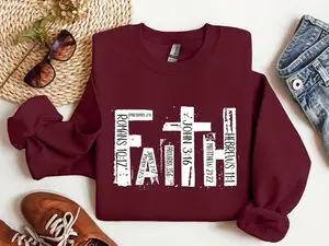 Christian Sweatshirt, Bible Verse Shirt, Religious Outfit, Retro Faith, Christian Cross Graphic Tees, Religious Sweatshirt