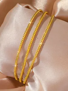 A set of 3 bracelets, dotted pattern bracelet jewelry, in Middle Eastern, European and American styles, suitable for delicate luxury gifts for girlfriends and friends, women's daily accessory gifts, Valentine's Day gifts