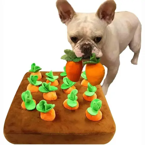 Interactive Carrot Dog Toy — Pull, Sniff & Play | Mental Stimulation Puzzle Toy for Bored Dogs
