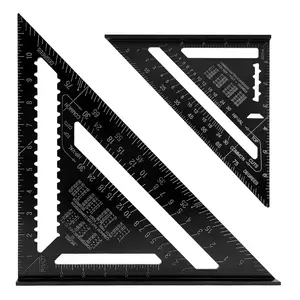 7 inch 12 inch Rafter Square Aluminum Alloy Ruler Angle Ruler Carpenter Square Rafter Tool Mensurement Tool for Woodworking and Carpentry