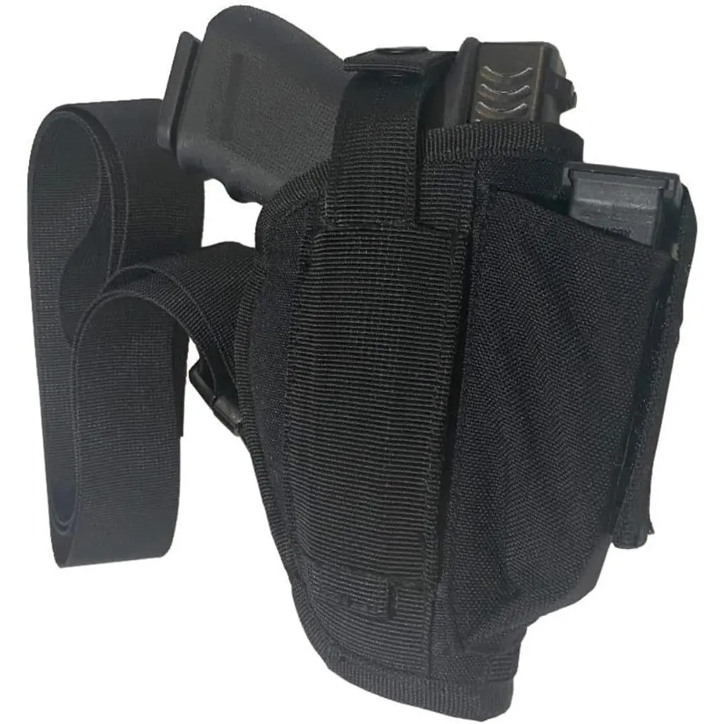 Universal Vehicle Mount Car Truck Gun Pistol Conceal Ambidextrous Holster w/mag Pouch Black