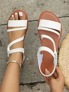 Women's Flat Fashion Casual Beach Sandals, Indoor Outdoor Party Shoes, Comfortable Synthetic Material, Stylish and Comfortable