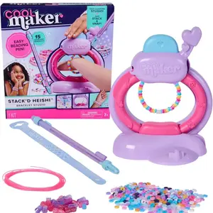 Cool Maker Stack'd Heishi Studio Bracelet Making Kit with Easy Beading Pen & Over 1200 Beads for Bracelets Makes 15 Arts and Crafts Kids Toys for Girls Ages 7 and up Bead