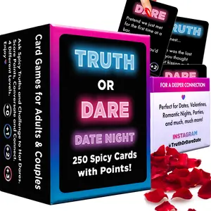 Truth or Dare Date Night - Couples Card Games for Adults with 250 Cards + Spicy Point System | Perfect for Romantic Date Night & Connection
