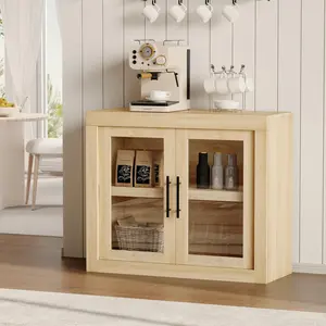 Garvee Versatile Sideboard Buffet Cabinets in Various Sizes and Finishes Featuring Multiple Glass Doors, Ample Storage, and Stylish Designs Suitable for Living Room, Kitchen, Dining Room, or Hallway Use