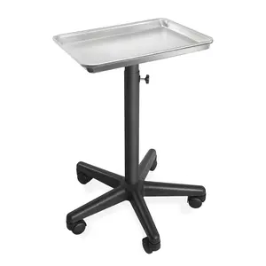 Saloniture Aluminum Salon Instrument Tray, Heavy-Duty Metal Rolling Base, Salon Stool Swivel & Adjustable Height | Perfect for Stylists & Home Use