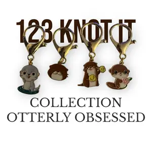OTTERLY Obsessed - set of 4 large clasp stitch markers for crocheting