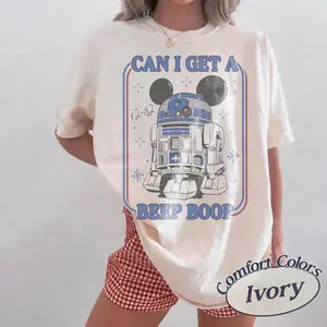 Comfort Colors  Vintage Wars R2-D2 Can I Get a Beep Boop Shirt, Star Droid Tee, May the 4th be with you, Galaxy Edge's Trip