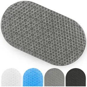 Oval Bathtub Mat - Nonslip Shower Floor Pad - Non-Slip and Non-Skid for Bath Tub with  Rubber Suction Cup Grip - for , , , Bathroom (Gray)