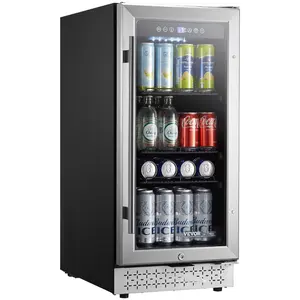 VEVOR Beverage Refrigerator Cooler, 88 Can Beverage Fridge, Mini Fridge with Glass Door, Adjustable Shelves, Digital Temperature Control, Built - in or Freestanding Soda Beer Fridge for Home Office BarVEVOR Super Brand Day