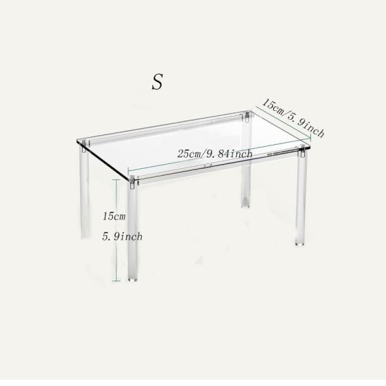 Adiison 2pcs L9.84inch*W5.9inch Rectangular Stands Shelf Clear for Decor, Clear Display Risers Cake Shelves Retail Shoe Showcase Acrylic Risers  Clear Rectangular Display for Perfume Organizer, Figures, Jewelry, Dessert Table & Cupcake
