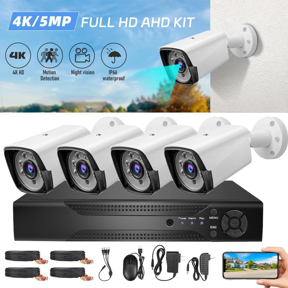 Home Security Camera System with AI Human Vehicle Detection, 5MP 4K Lite 8 Channel Surveillance DVR and 8 x 1080p Weatherproof CCTV Dome Camera Outdoor Indoor