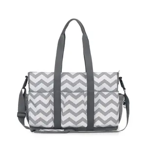 Classic Wave Crossbody Baby Bag, Outdoor Waterproof Mommy Bag, Multi-Pocket Diaper Bag, Maternity Nappy Holder, Stylish & Practical