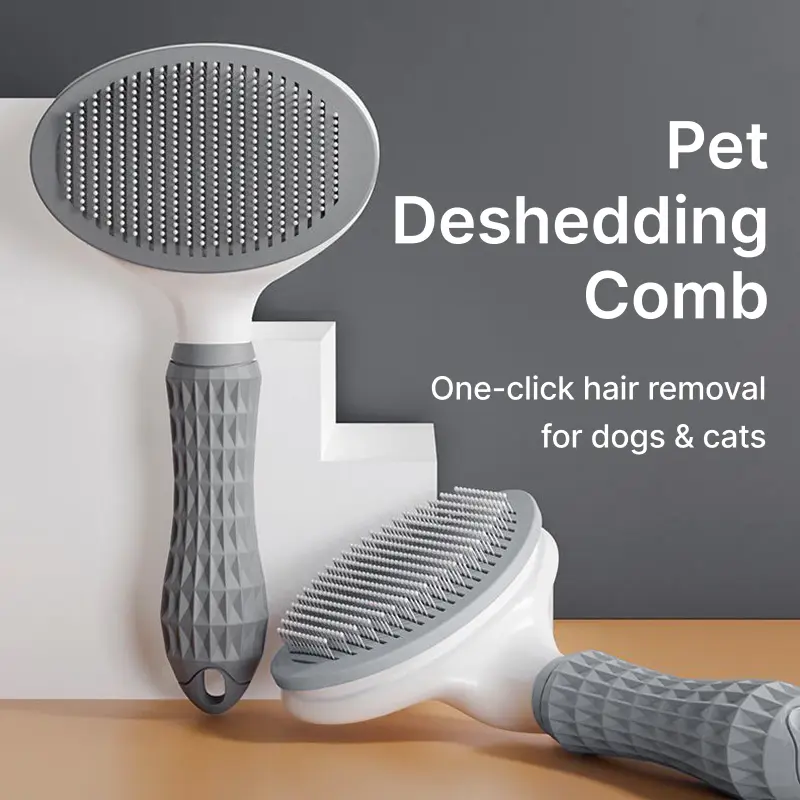 Cat & Dog Deshedding Brush – Removes Loose Hair & Reduces Shedding. Suitable for Long Hair Cats and Dogs. Pet Comb for Furry Pets, Pet Cleaning Accessory. Outdoor Fun.