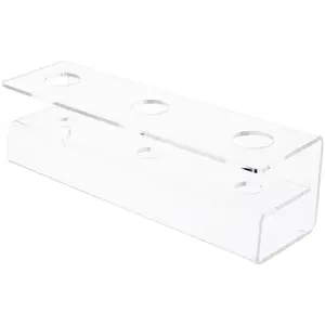 Plymor Clear Acrylic Ice Cream Cone Holder Riser, 4" H x 13.5" W x 4" D (Fits 3 Sugar Cones)