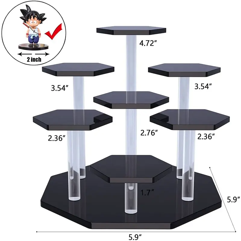 Transparent Acrylic Display Risers Stand - Minimalist Modern Racks & Displays, Home Organizer for Dolls, Cosmetics, Collector Items, Clean & Modern Look, Elevate Your Presentation for Retail Use, Valentine's Day Gift