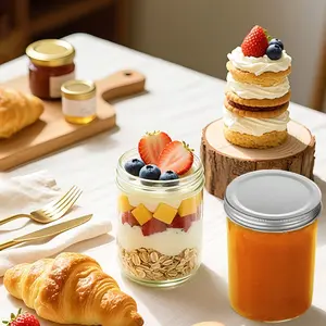 8oz/240ML Mason Jars, 8 Pack Regular Mouth Mason Jar with Lids and Labels, Small Glass Canning Jar for Spice, Jam, Honey, Jelly, Dessert, Shower Wedding Favors, DIY Candles Decor