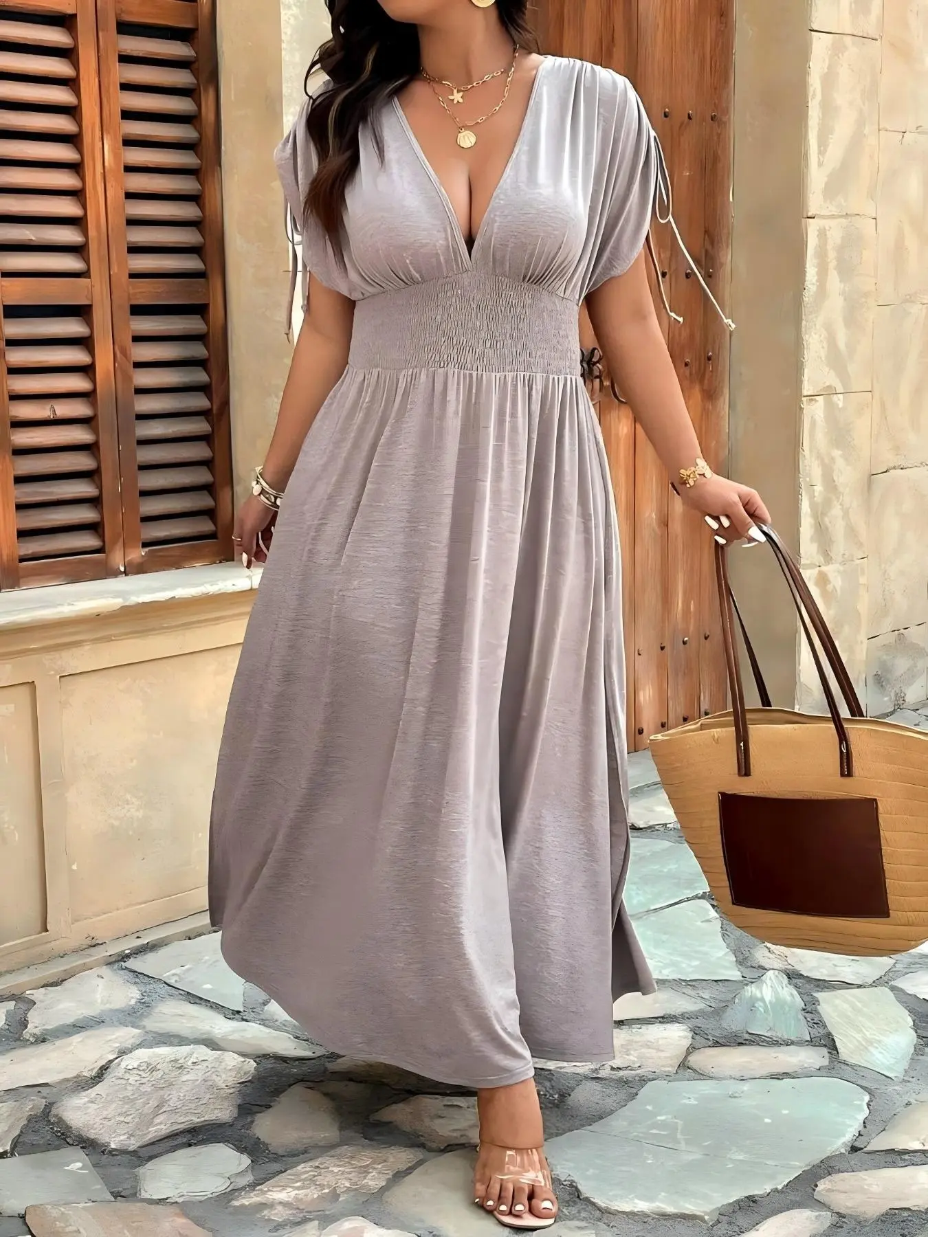 blue white striped t shirt dress Mabelle Striped T-Shirt Midi Dress main image 1